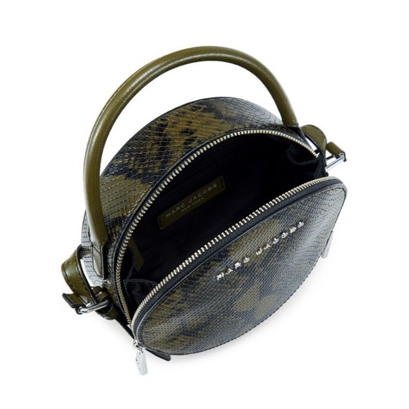 Marc Jacobs Snakeskin Embossed Leather Circle Crossbody Bag New GL0237621 - Picture 3 of 16